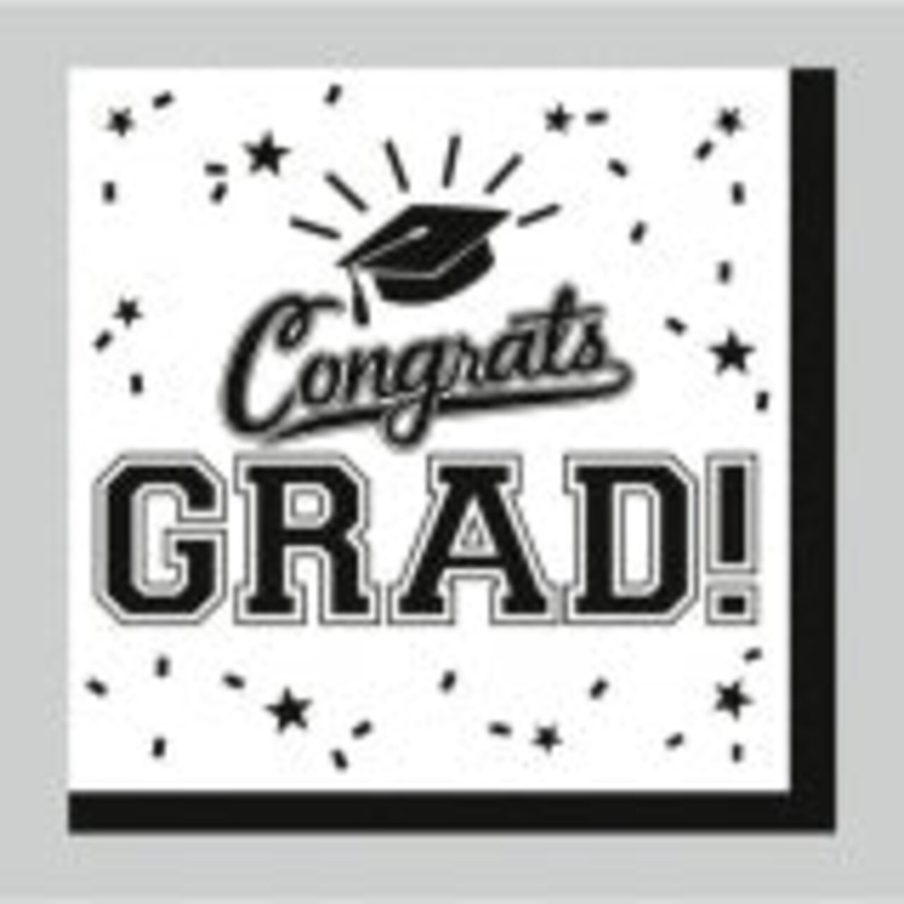 Congrats Grad! Beverage Napkins - Perfect for Graduation Party (36 Napkins, 5x5)